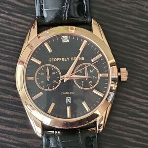 Geoffrey Beene Black and Gold Men's Watch